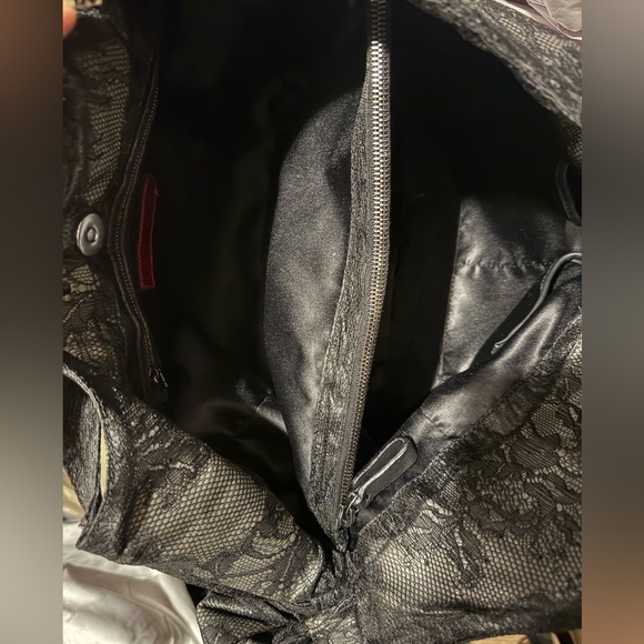 Valentino Garavani Black/Beige Lace Nuage Bow Medium Hobo Tote NWT RARE FIND - Picture 13 of 16